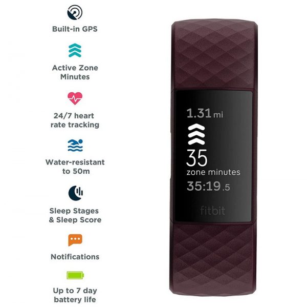 Fitbit Charge 4 Fitness Tracker With GPS – Rosewood
