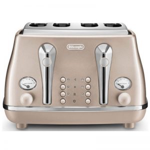 DeLonghi Icona Metallics Toaster Beige CTOT4003.BG