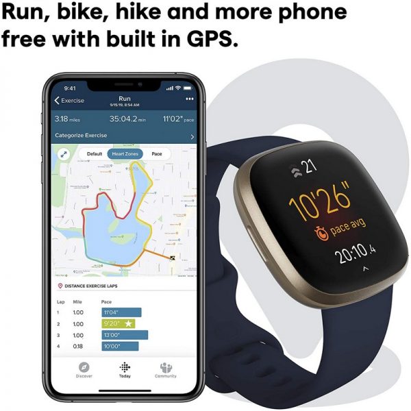 Fitbit Versa 3 Fitness Smart Watch – Midnight Blue