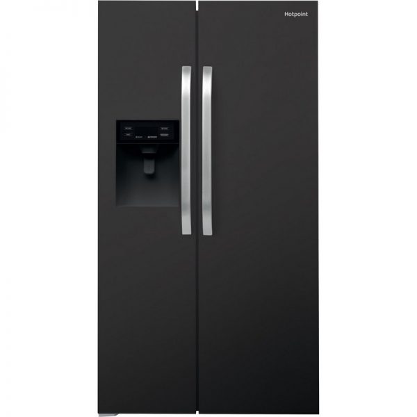 Hotpoint American Style Plumbed Fridge Freezer – Black