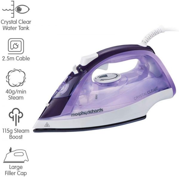 Morphy Richards Crystal Clear Amethyst Steam Iron 300301