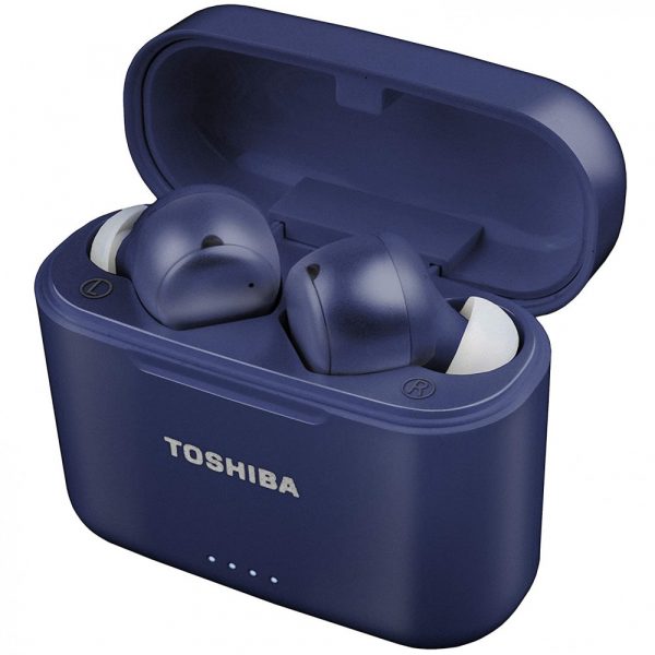 Toshiba True Wireless Bluetooth Earpods with Charging Case Blue