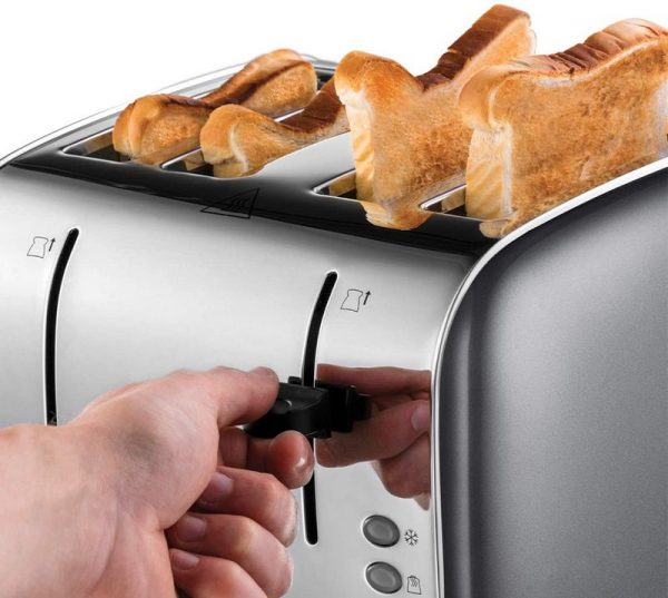 Russell Hobbs 4 Slice Stainless Steel Toaster Grey