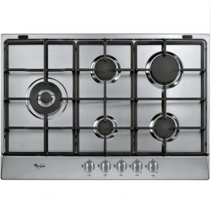 Whirlpool 73cm 5 Zone Gas Hob Stainless Steel