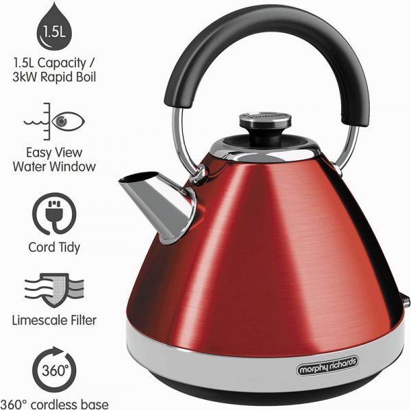 Morphy Richards Venture Pyramid Kettle | Red | 100133