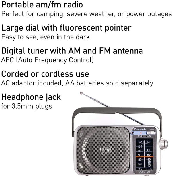 Panasonic Portable AM/FM Radio | Black | RF2400