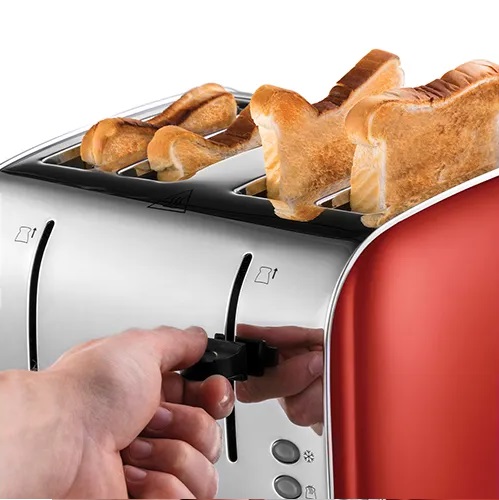 Russell Hobbs Colours Plus Toaster | 4 Slice | Red | 28362