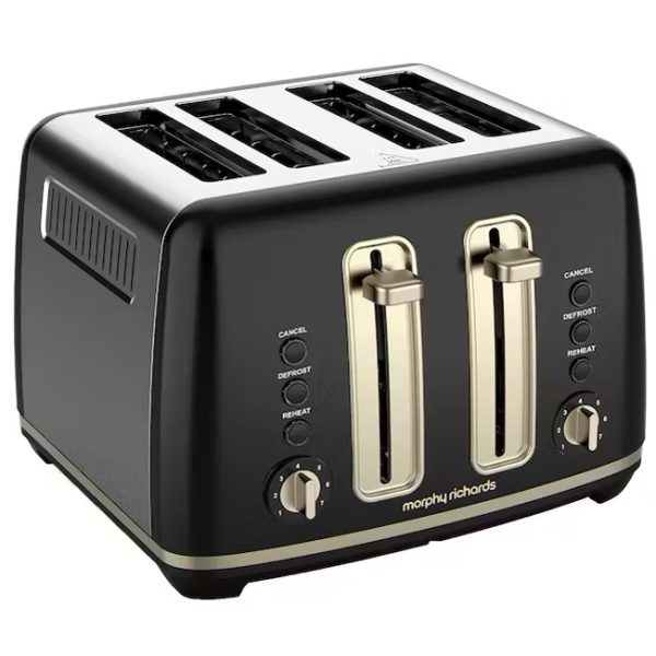 Morphy Richards Ascend Toaster | 4 Slice | Black & Soft Gold | 244022