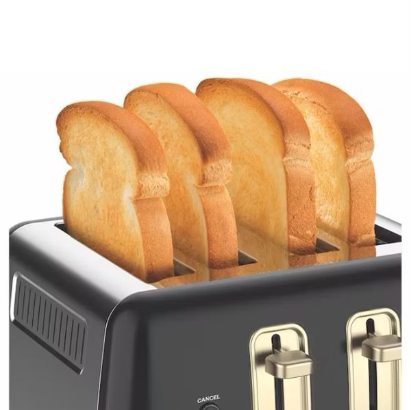 Morphy Richards Ascend Toaster | 4 Slice | Black & Soft Gold | 244022