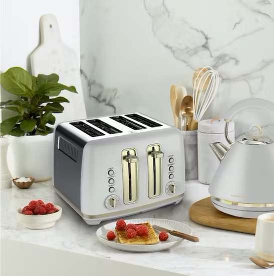 Morphy Richards Ascend Toaster | 4 Slice | Grey & Soft Gold | 244021