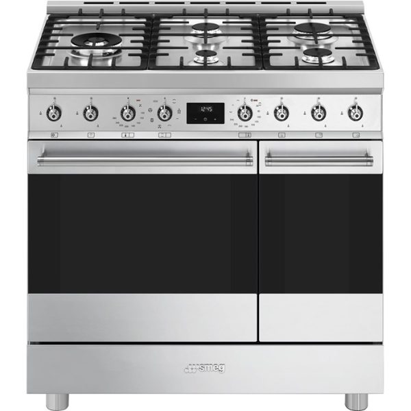 Smeg 90cm Classica Range Cooker | Gas Hob | Stainless Steel | C92GMX2