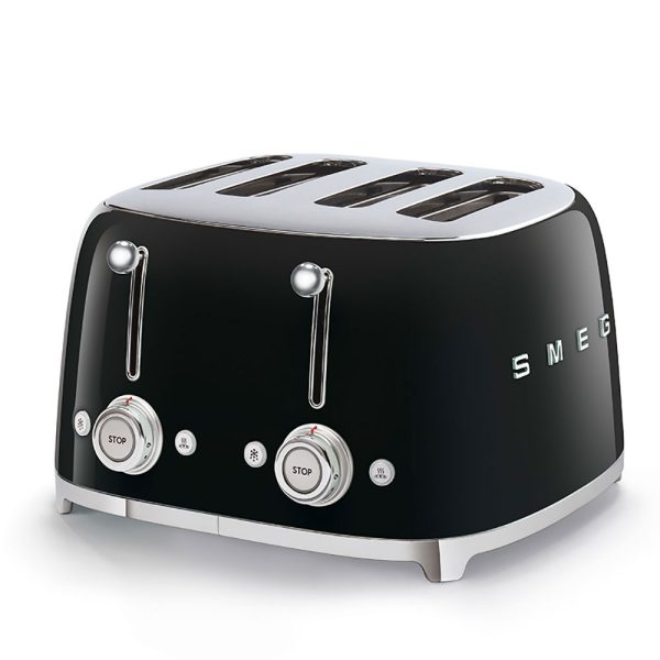 Smeg 50’s Style Aesthetic Toaster | 4 Slice | Black | TSF03BLUK
