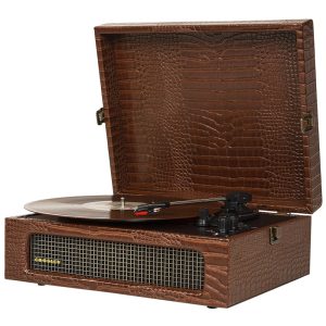 Crosley CR8017A Voyager Portable Turntable | Bluetooth | Brown Croc | CR8017B-BR4