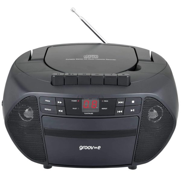Groov-e Portable CD & Cassette & Radio Player | GVPS833BK
