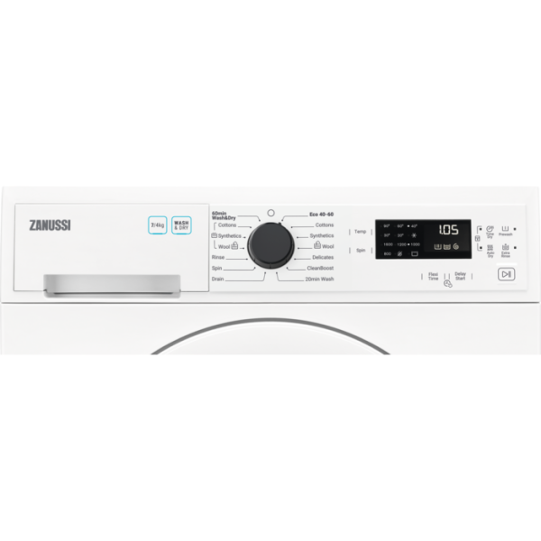 Zanussi Freestanding Washer Dryer | 7KG Wash | 4KG Dry | ZWD76NB4PW