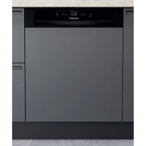Hotpoint 60cm Semi Integrated Dishwasher | Black | H3BL626BUK
