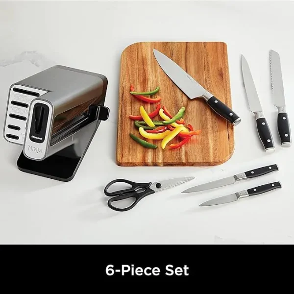 Ninja Foodi StaySharp Knife Block with Integrated Sharpener | 6 pc | K32006UK