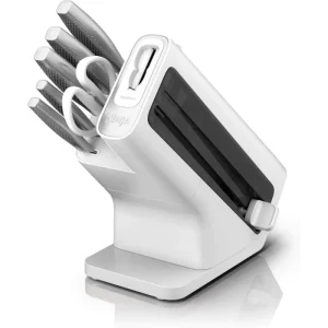 Ninja Foodi StaySharp Knife Block with Integrated Sharpener | 6 pc | White | K62006EUWH