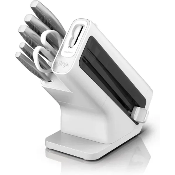 Ninja Foodi StaySharp Knife Block with Integrated Sharpener | 6 pc | White | K62006EUWH