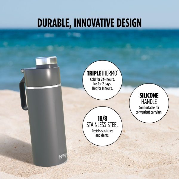 Ninja Thirsti 530ml Travel Bottle | Grey | DW1801EUUKGY