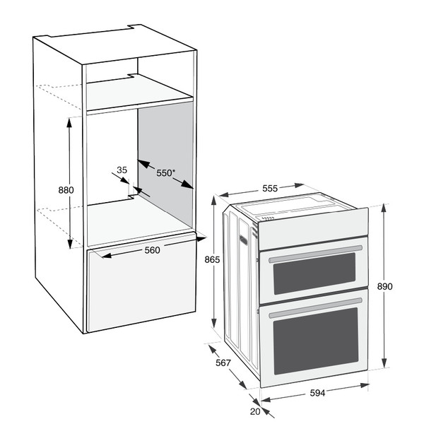 Indesit Built-in Double Oven | Stainless Steel | DII10DIX Indesit Built-in Double Oven | Stainless Steel | DII10DIX
