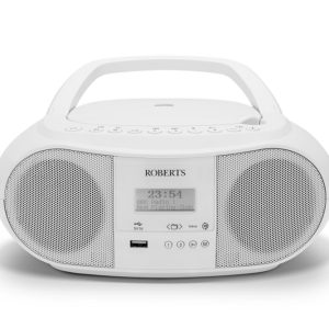 Roberts Bluetooth CD Radio Player l White l ZOOMBOX4W