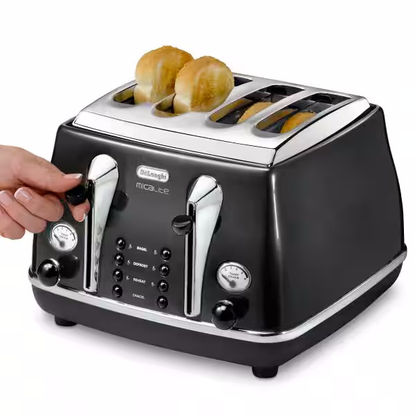 DeLonghi Icona Micalite Toaster | Black | CTOM4003.BK DeLonghi Icona Micalite Toaster | Black | CTOM4003.BK