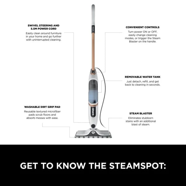 Shark SteamSpot Mop with Steam Blaster Technology | S2001UK Shark SteamSpot Mop with Steam Blaster Technology | S2001UK