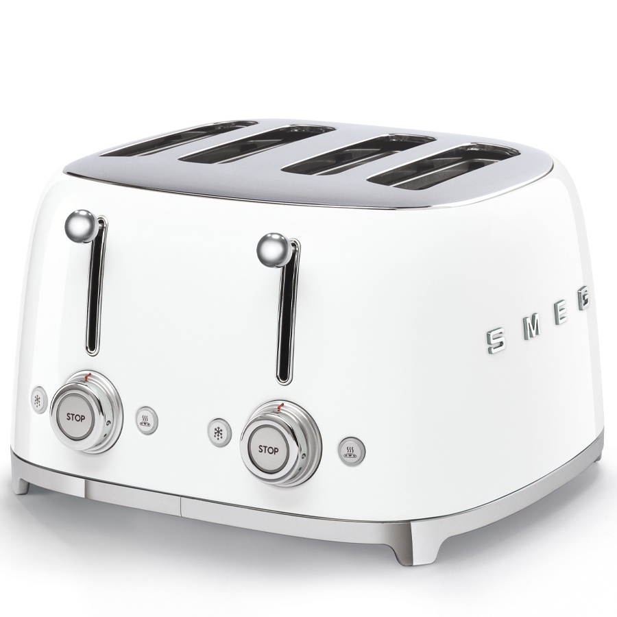 Smeg 50’s Style Aesthetic Toaster | 4 Slice | White | TSF03WHUK Smeg 50’s Style Aesthetic Toaster | 4 Slice | White | TSF03WHUK