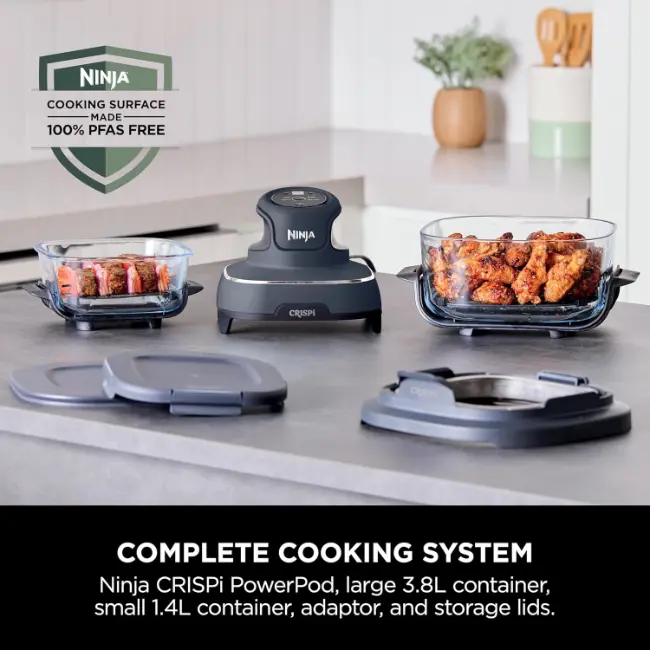 Ninja CRISPi 4-in-1 Portable Glass Air Fryer | Cyber Space | FN101UKGY Ninja CRISPi 4-in-1 Portable Glass Air Fryer | Cyber Space | FN101UKGY