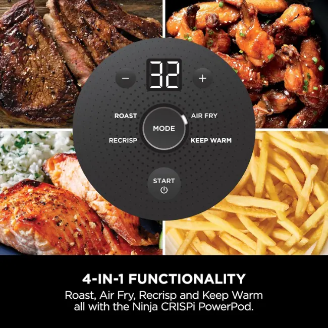 Ninja CRISPi 4-in-1 Portable Glass Air Fryer | Cyber Space | FN101UKGY Ninja CRISPi 4-in-1 Portable Glass Air Fryer | Cyber Space | FN101UKGY