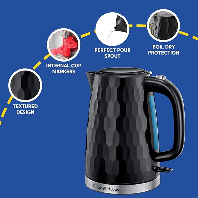 Russell Hobbs Honeycomb Kettle | Black | 26051 Russell Hobbs Honeycomb Kettle | Black | 26051