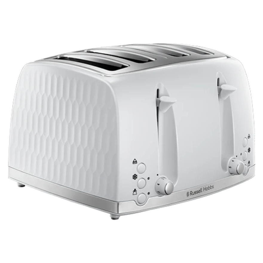 Russell Hobbs Honeycomb Toaster | 4 Slice | White | 26070 Russell Hobbs Honeycomb Toaster | 4 Slice | White | 26070