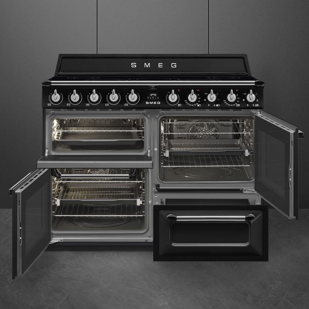 Smeg 110cm Victoria Triple Cavity Cooker | Induction Hob | Black | TR4110IBL2 Smeg 110cm Victoria Triple Cavity Cooker | Induction Hob | Black | TR4110IBL2