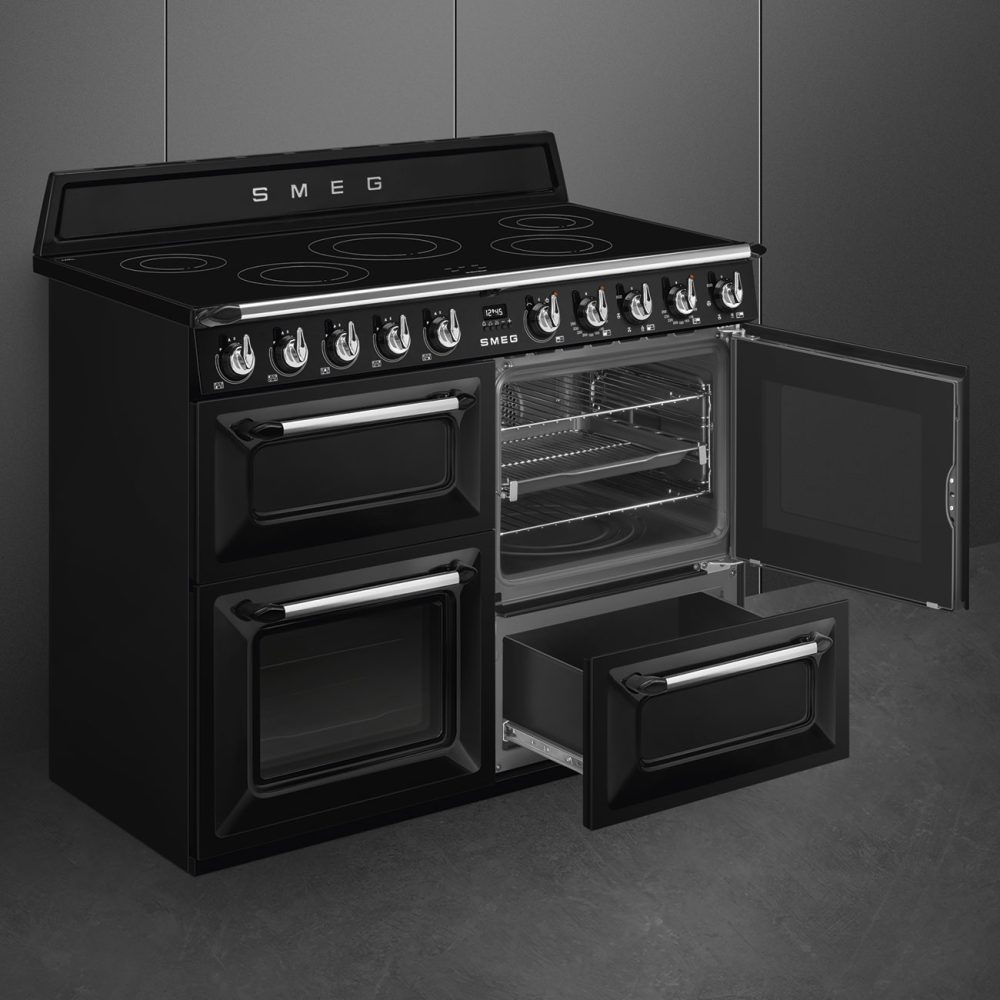 Smeg 110cm Victoria Triple Cavity Cooker | Induction Hob | Black | TR4110IBL2 Smeg 110cm Victoria Triple Cavity Cooker | Induction Hob | Black | TR4110IBL2