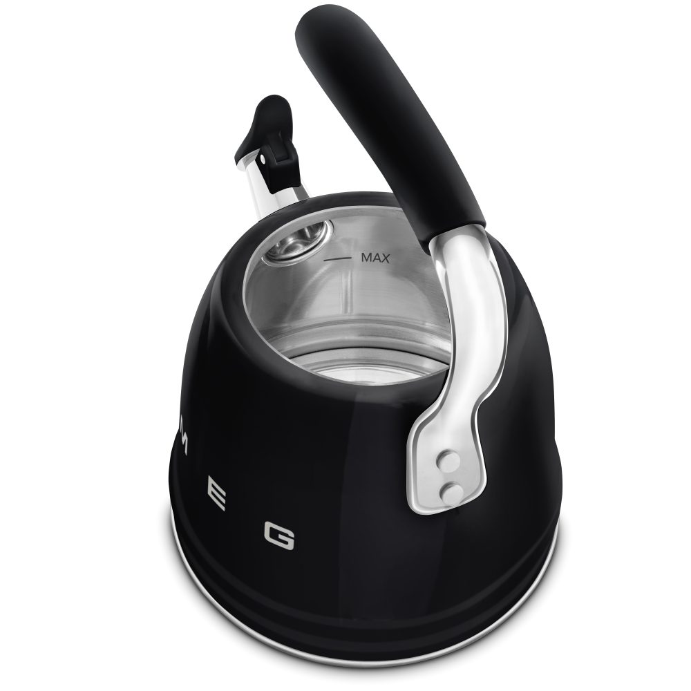 Smeg 50’s Style Whistling Kettle | Black | WKF01BL Smeg 50’s Style Whistling Kettle | Black | WKF01BL