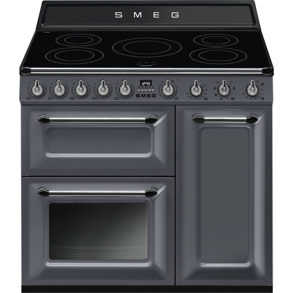 Smeg 90cm Victoria Triple Cavity Cooker | Induction Hob | Slate Grey | TR93IGR Smeg 90cm Victoria Triple Cavity Cooker | Induction Hob | Slate Grey | TR93IGR